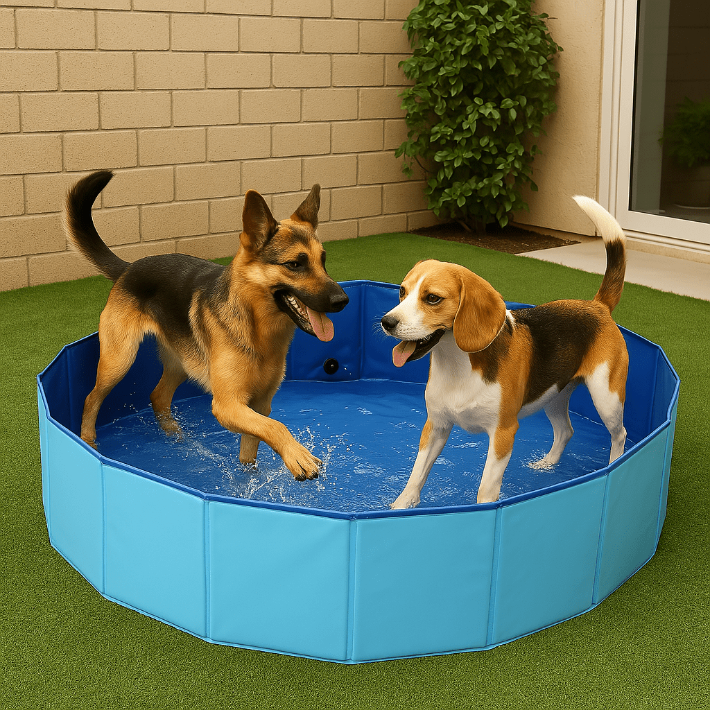 Deux chiens dans piscine (HolyPool™) Palais Canin