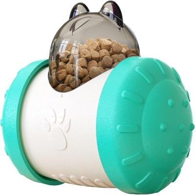 Jouet interactif pour chien turquoise sur fond blanc (DogChase™) Palais Canin