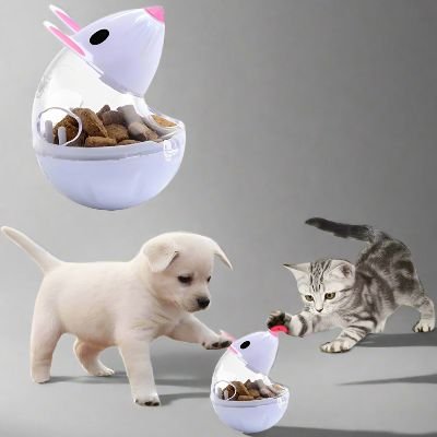 Jouet interactif sourie avec chat et chien qui s'amuse