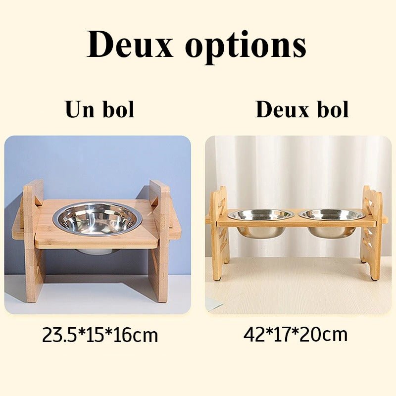 Taille de gamelle pour chien en bois (WoodBackâą) Palais Canin