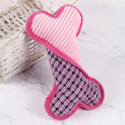 Présentation de peluche rose pour chien en os (FlexibleBone™) Palais Canin